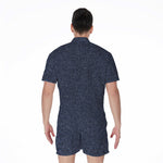 Dark Blue Denim Jeans Print Men's Rompers
