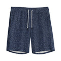 Dark Blue Denim Jeans Print Men's Athletic Shorts