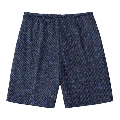 Dark Blue Denim Jeans Print Men's Swim Trunks