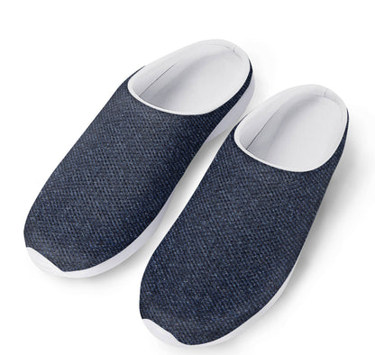 Dark Blue Denim Jeans Print Mesh Casual Shoes