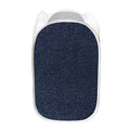 Dark Blue Denim Jeans Print Mesh Laundry Hamper