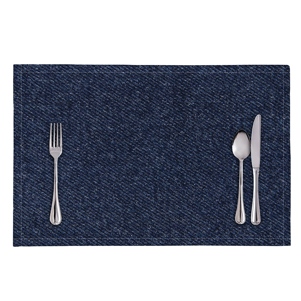 Dark Blue Denim Jeans Print Placemat