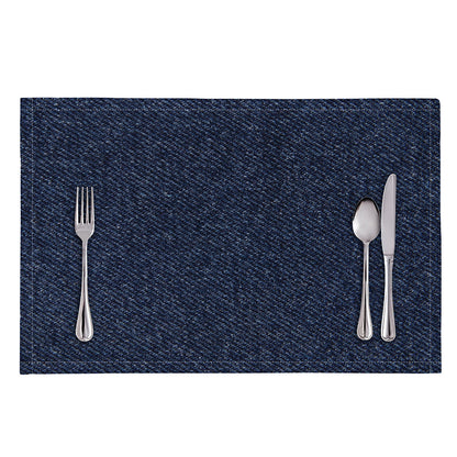 Dark Blue Denim Jeans Print Placemat