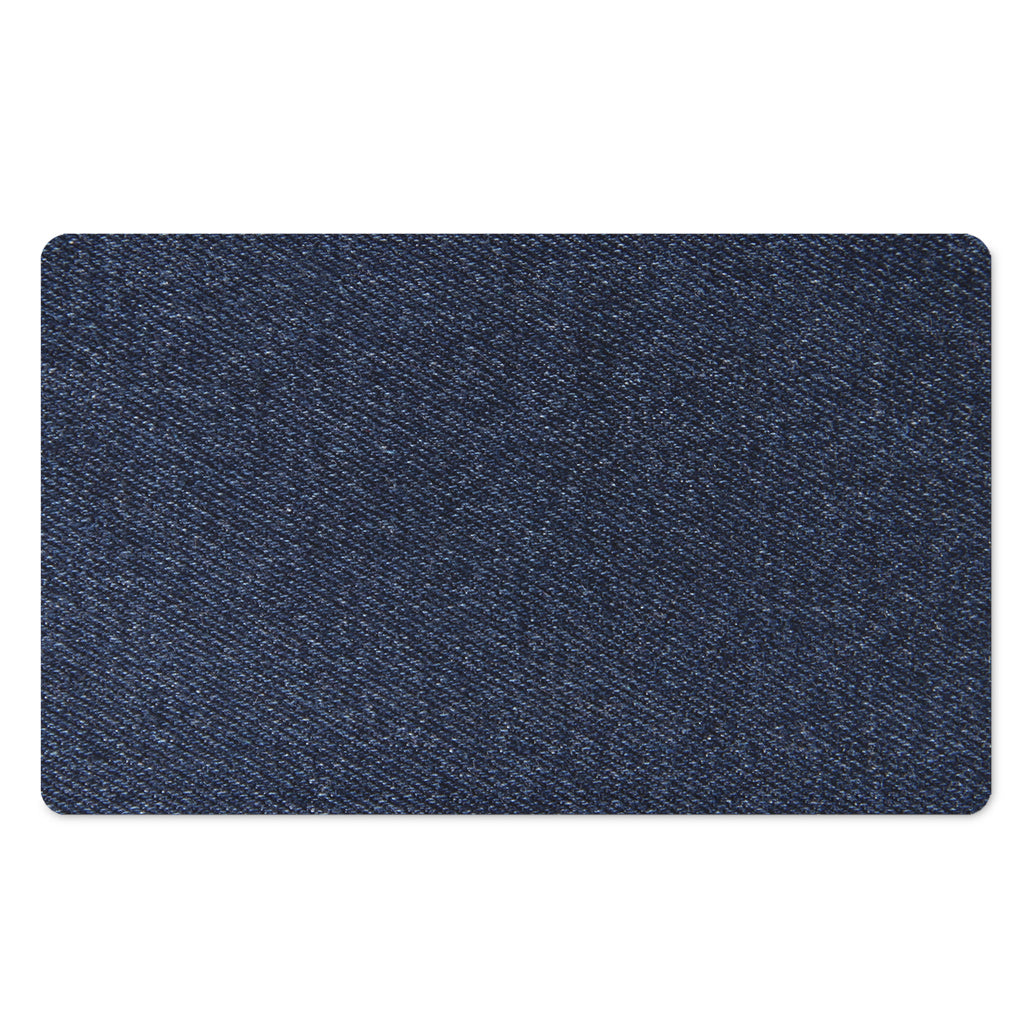 Dark Blue Denim Jeans Print Polyester Doormat