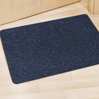 Dark Blue Denim Jeans Print Polyester Doormat