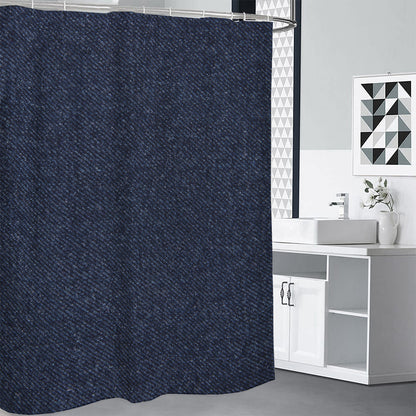 Dark Blue Denim Jeans Print Premium Shower Curtain