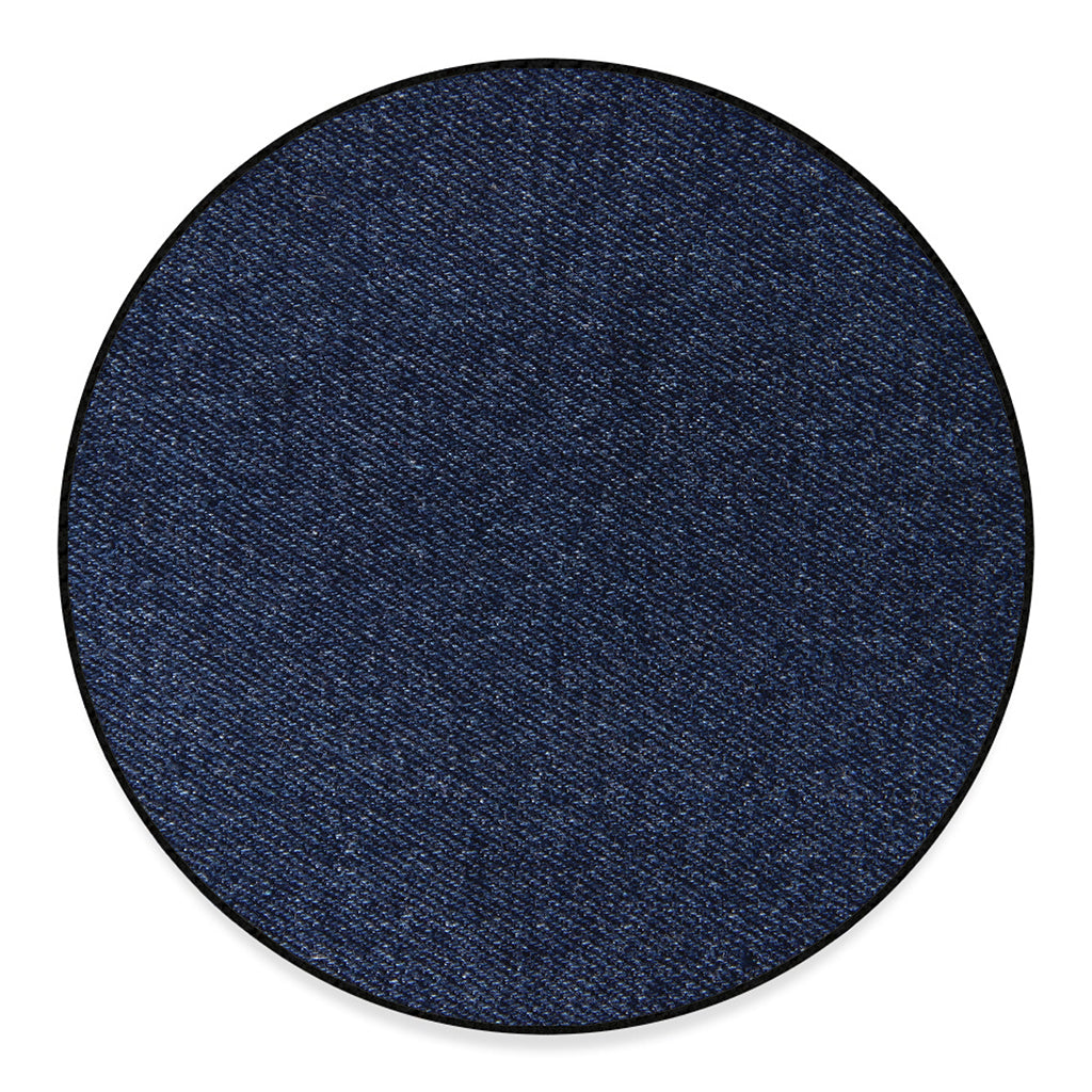 Dark Blue Denim Jeans Print Round Floor Mat