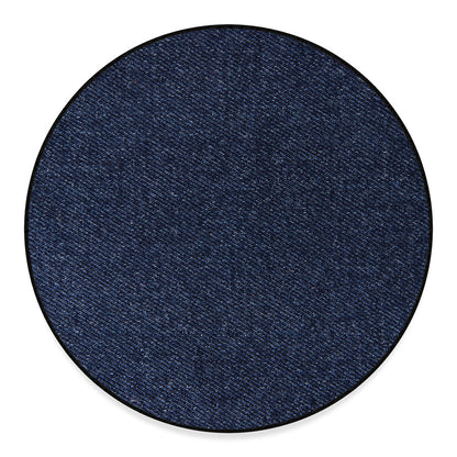 Dark Blue Denim Jeans Print Round Floor Mat