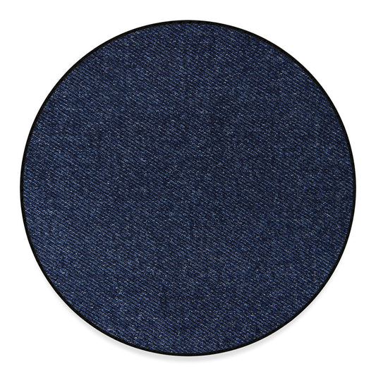 Dark Blue Denim Jeans Print Round Floor Mat
