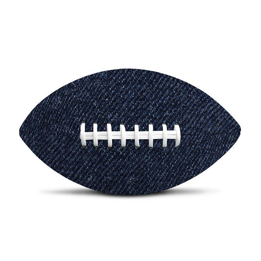 Dark Blue Denim Jeans Print Rugby Ball