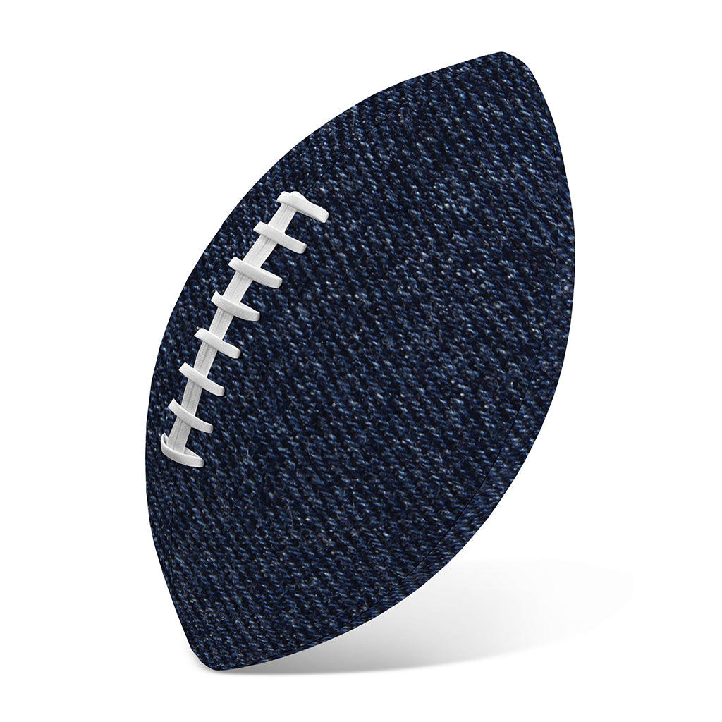 Dark Blue Denim Jeans Print Rugby Ball