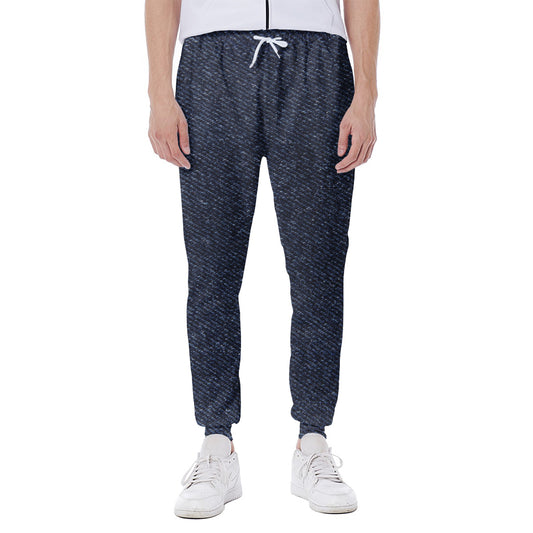Dark Blue Denim Jeans Print Scuba Joggers