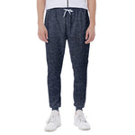 Dark Blue Denim Jeans Print Scuba Joggers