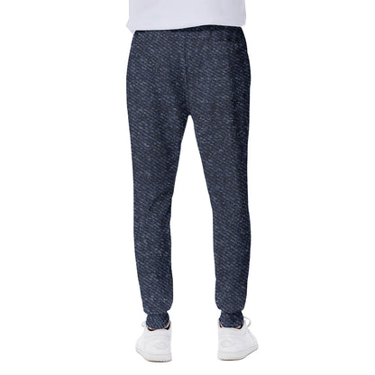 Dark Blue Denim Jeans Print Scuba Joggers