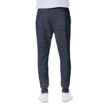 Dark Blue Denim Jeans Print Scuba Joggers