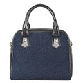 Dark Blue Denim Jeans Print Shoulder Handbag