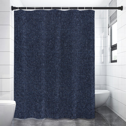 Dark Blue Denim Jeans Print Shower Curtain