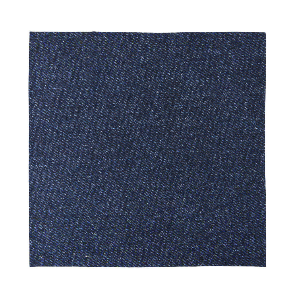 Dark Blue Denim Jeans Print Silk Bandana