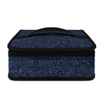 Dark Blue Denim Jeans Print Small Lunch Bag