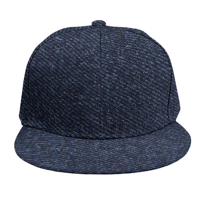 Dark Blue Denim Jeans Print Snapback Cap