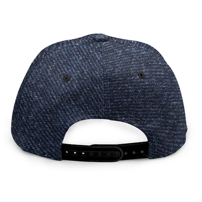 Dark Blue Denim Jeans Print Snapback Cap