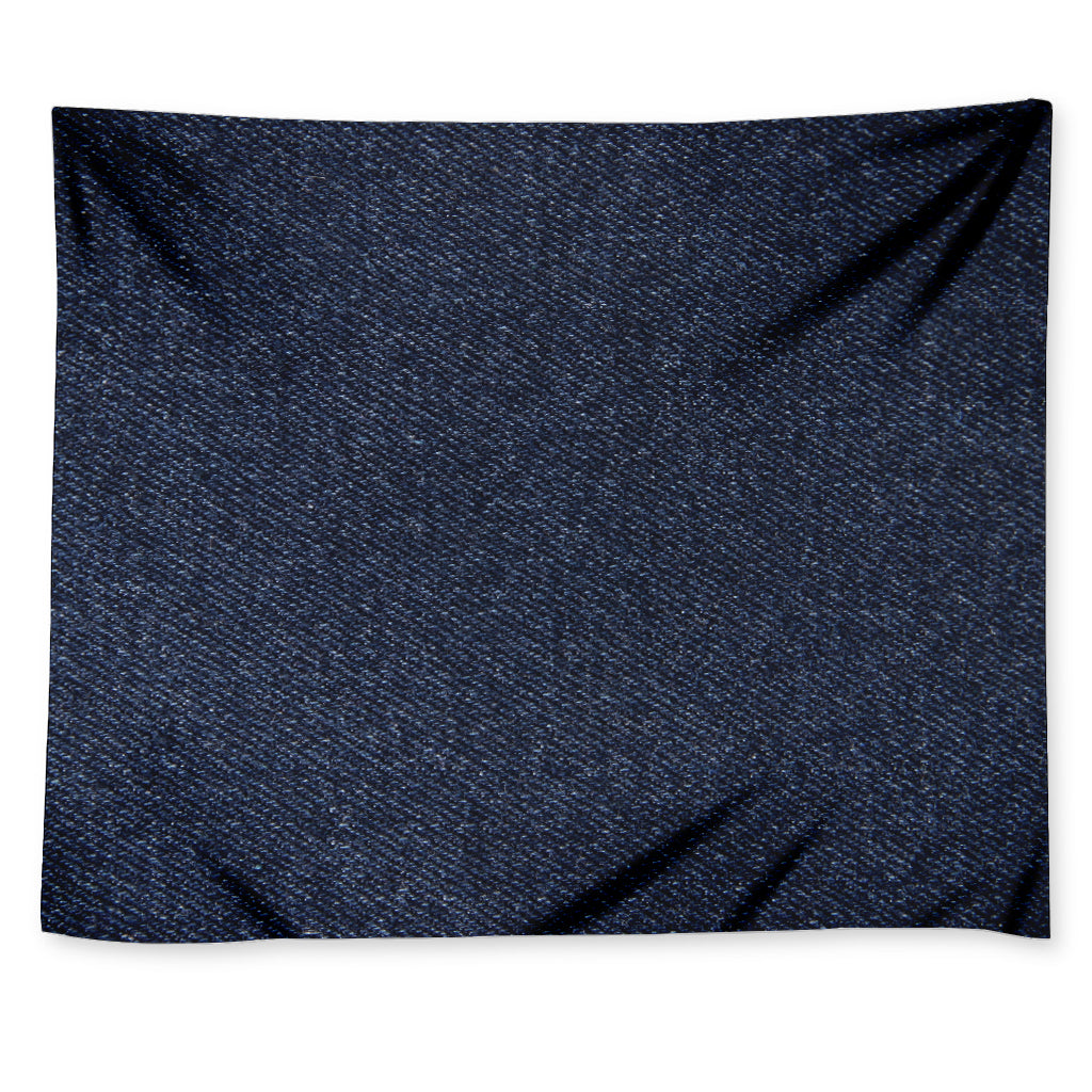 Dark Blue Denim Jeans Print Tapestry