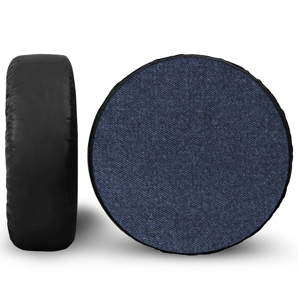 Dark Blue Denim Jeans Print Tire Cover