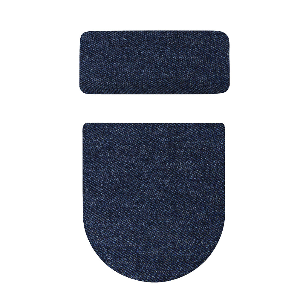 Dark Blue Denim Jeans Print Toilet Lid And Tank Cover Set