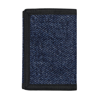 Dark Blue Denim Jeans Print Trifold Wallet