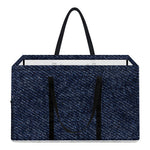 Dark Blue Denim Jeans Print Utility Tote Bag