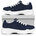 Dark Blue Denim Jeans Print White Chunky Shoes