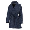 Dark Blue Denim Jeans Print Women's Bathrobe