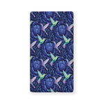 Dark Blue Floral Hummingbird Print Baby Crib Sheet