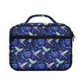 Dark Blue Floral Hummingbird Print Briefcase Bible Bag