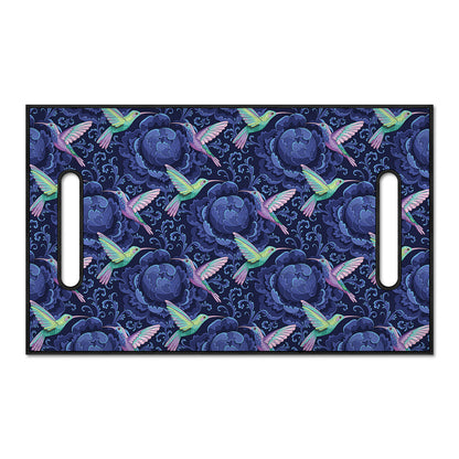 Dark Blue Floral Hummingbird Print Golf Cart Seat Cover