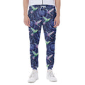 Dark Blue Floral Hummingbird Print Joggers