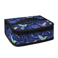 Dark Blue Floral Hummingbird Print Small Lunch Bag