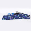 Dark Blue Floral Hummingbird Print Sports Towel