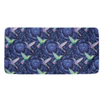 Dark Blue Floral Hummingbird Print Towel
