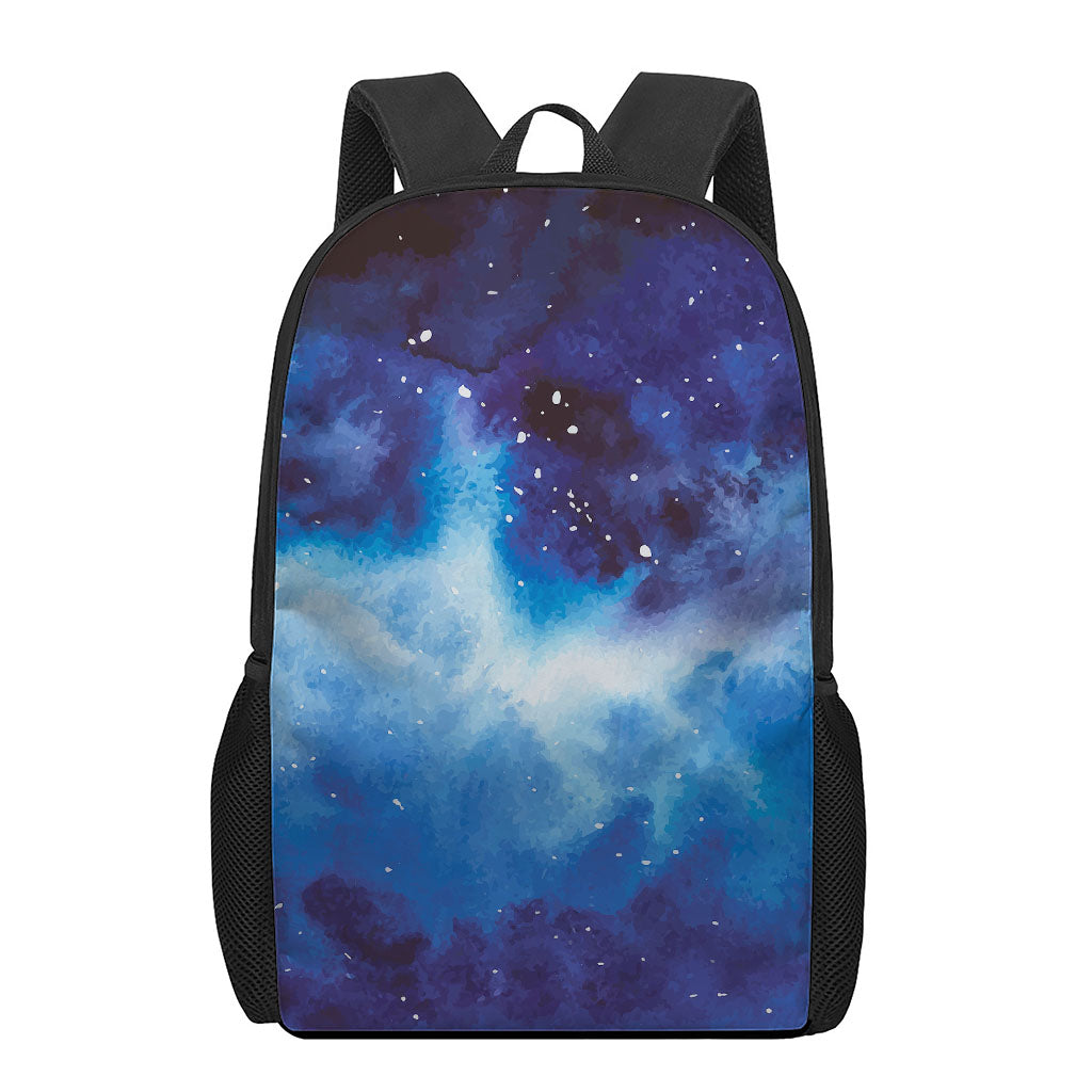 Dark Blue Galaxy Space Print 17 Inch Backpack