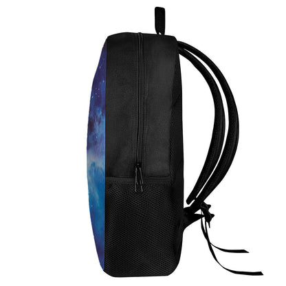 Dark Blue Galaxy Space Print 17 Inch Backpack