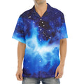Dark Blue Galaxy Space Print Aloha Shirt