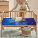 Dark Blue Galaxy Space Print Baby Crib Sheet
