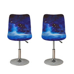 Dark Blue Galaxy Space Print Bar Stool Covers