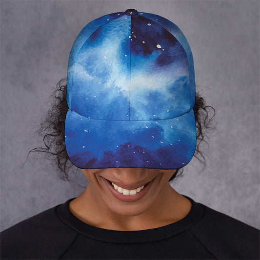 Dark Blue Galaxy Space Print Baseball Cap