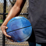 Dark Blue Galaxy Space Print Basketball