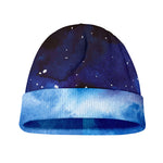 Dark Blue Galaxy Space Print Beanie
