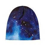 Dark Blue Galaxy Space Print Beanie