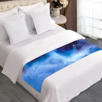 Dark Blue Galaxy Space Print Bed Runner