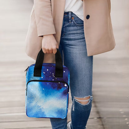 Dark Blue Galaxy Space Print Bible Tote Bag